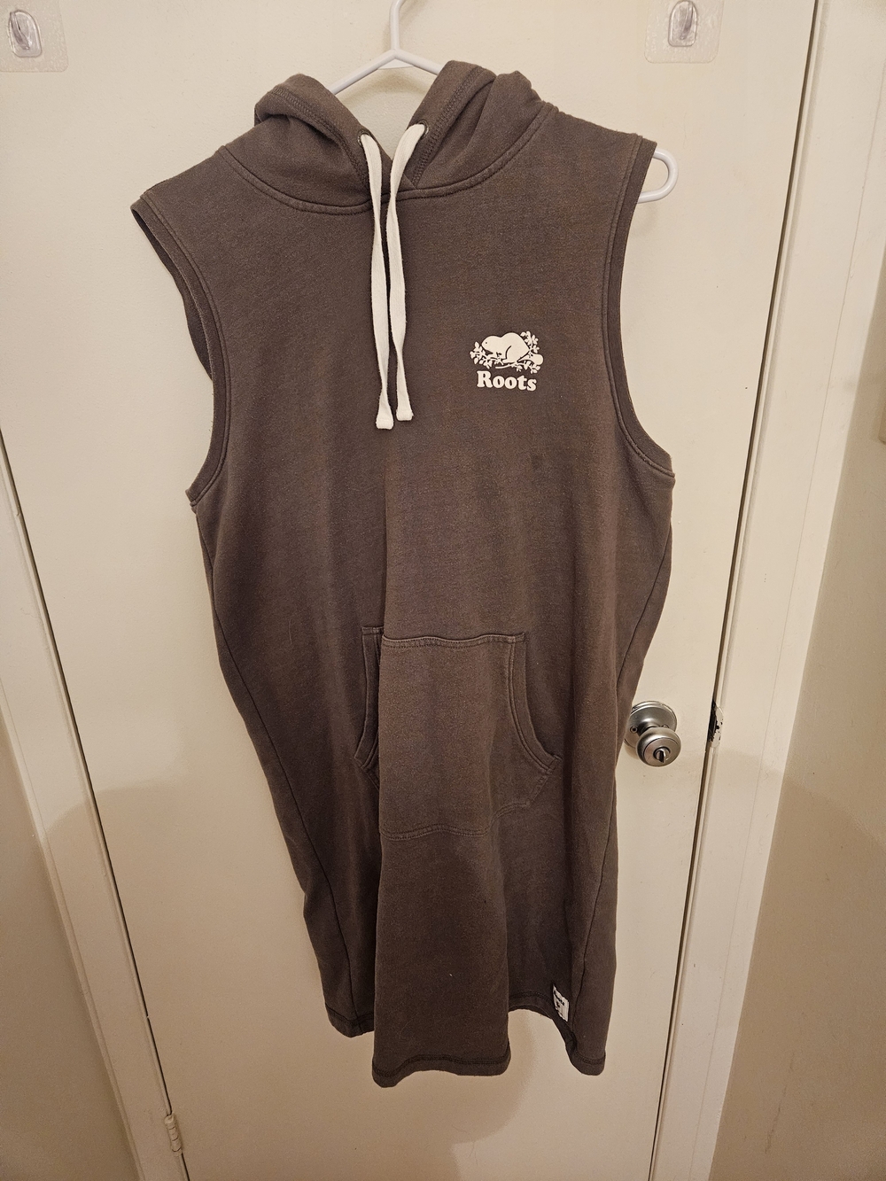 Roots Sleeveless Hoodie Dress in Dark Green